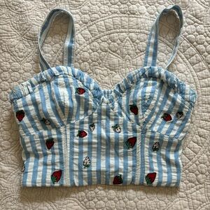 Anthropologie/Maeve Strawberry Corset Top